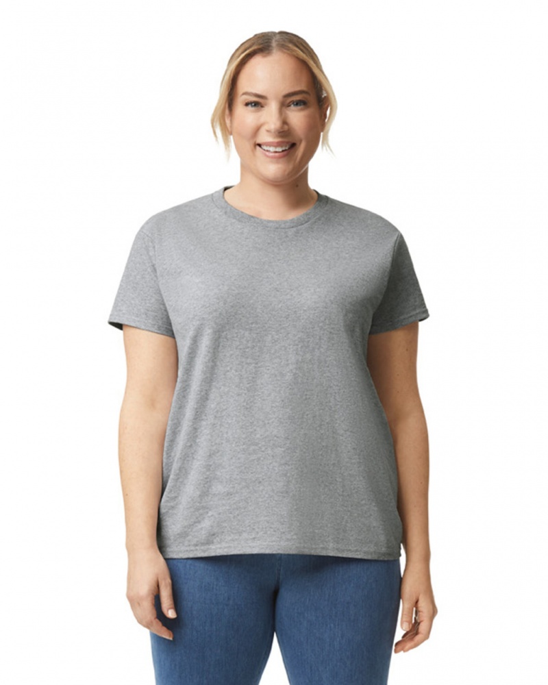 Sport Grey Women's Gildan 2000L T-Shirts | OXKU52160