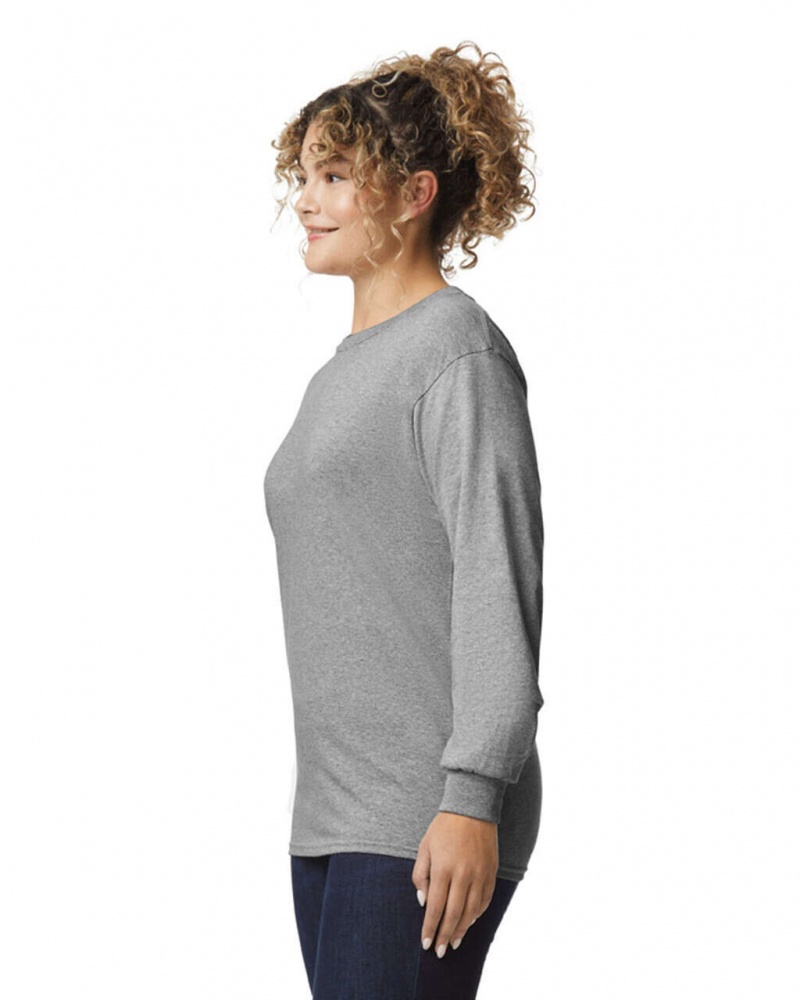 Sport Grey Women's Gildan 2400 Long Sleeve T-Shirts | TUXM90265