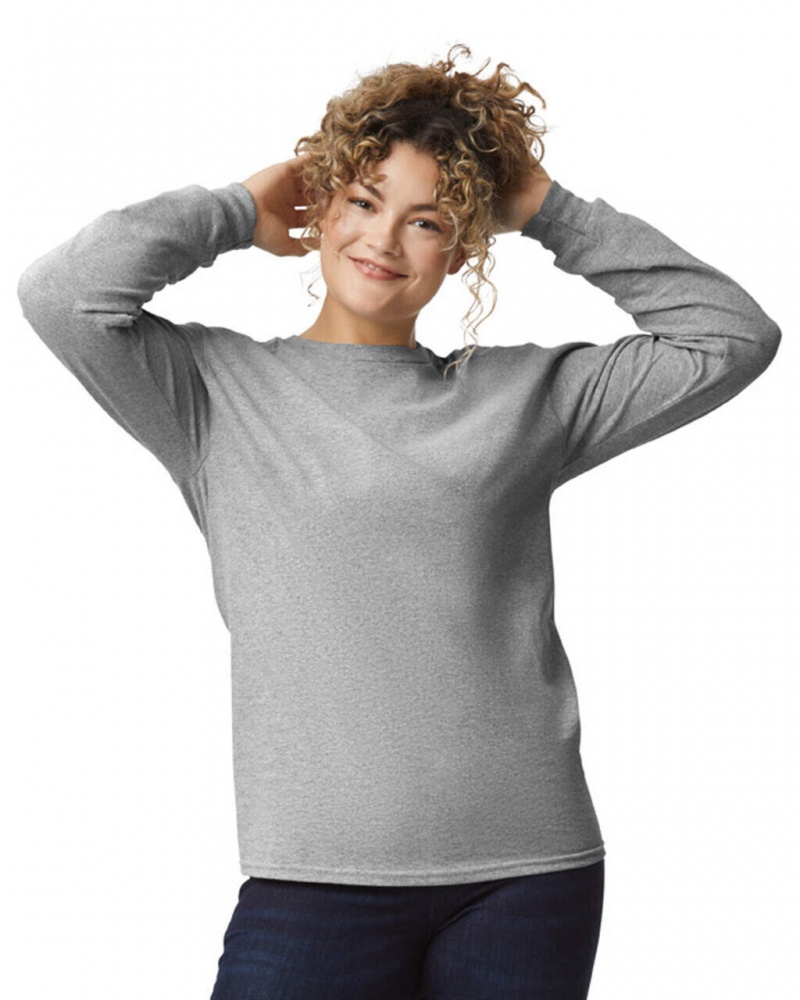 Sport Grey Women's Gildan 2400 Long Sleeve T-Shirts | TUXM90265