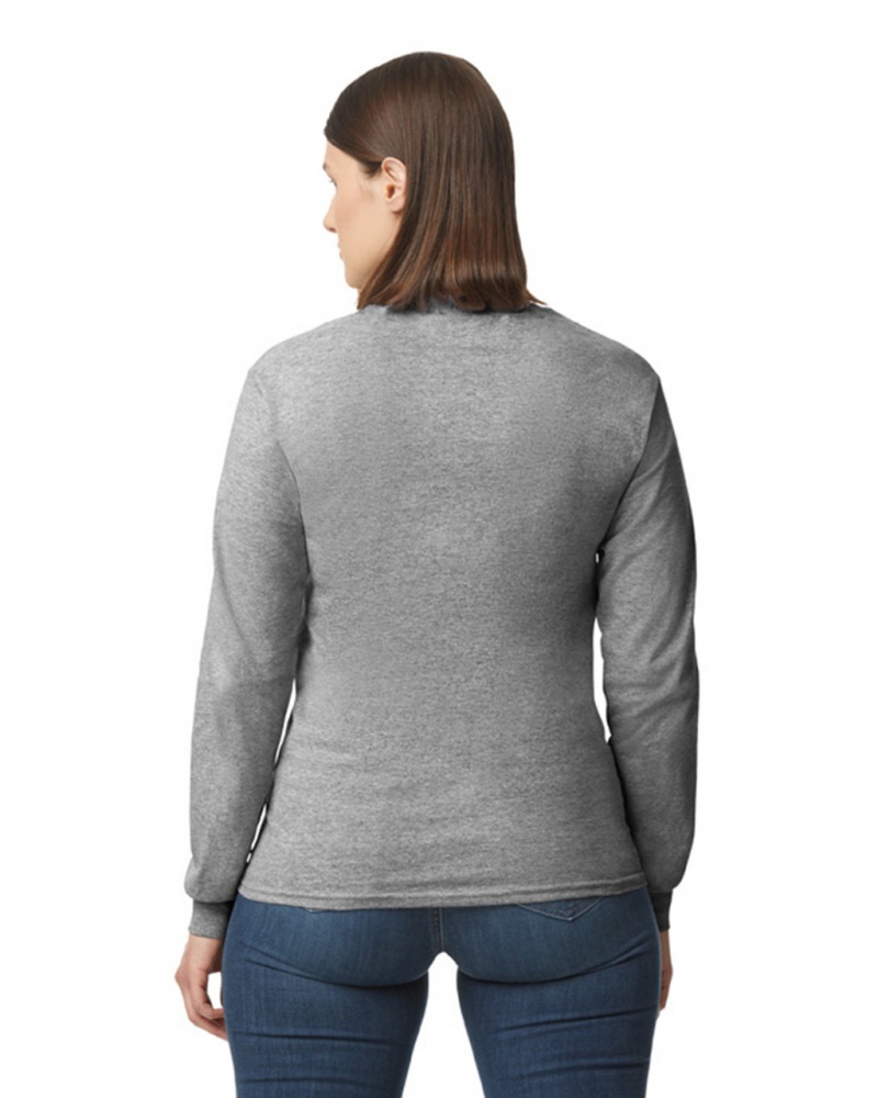 Sport Grey Women's Gildan 5400 Long Sleeve T-Shirts | YXNO10594