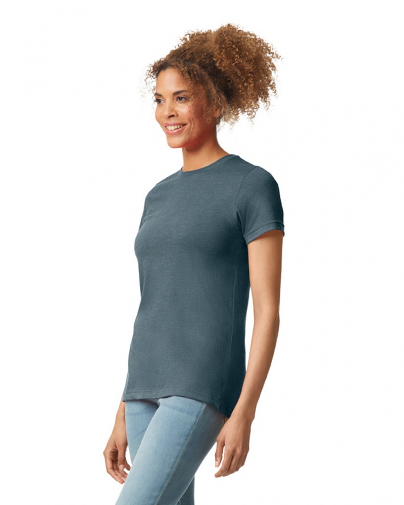 Steel Blue Women's Gildan 67000L CVC T-Shirts | CZED01453