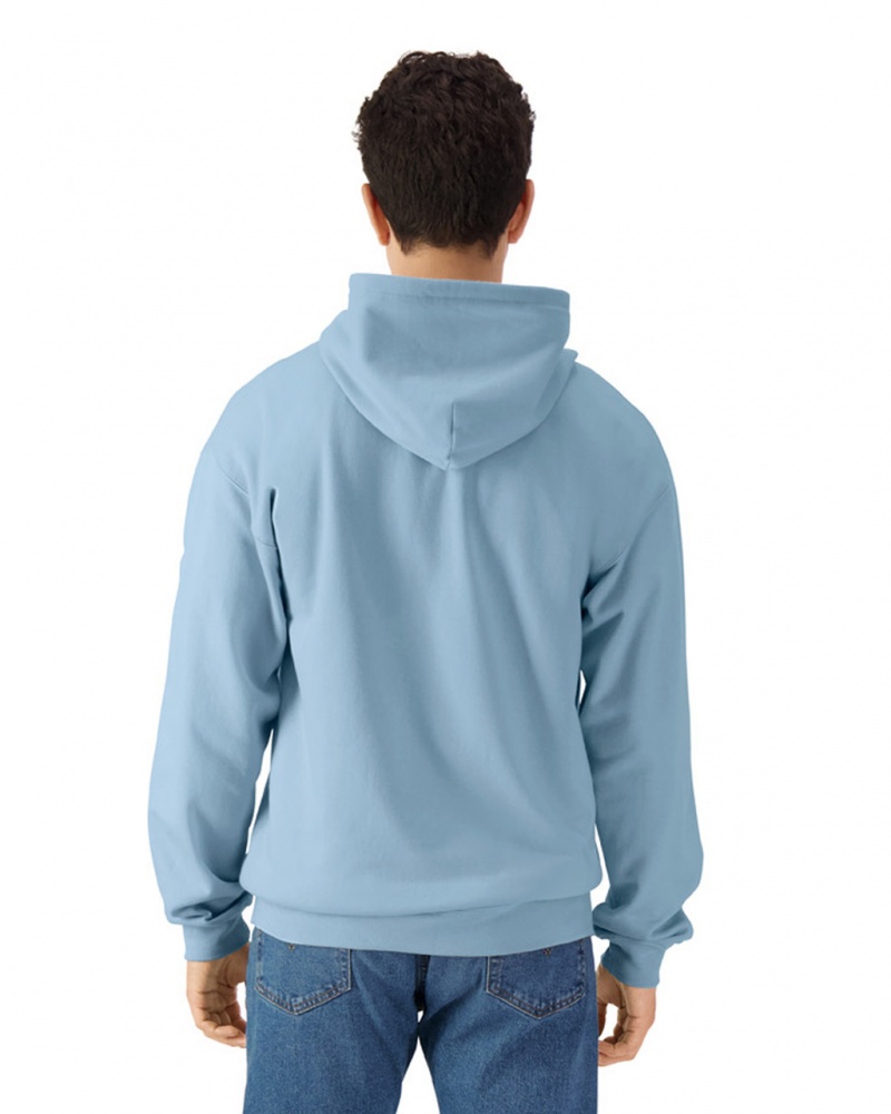 Stone Blue Men's Gildan SF600 Midweight Fleece Full Zip Hoodie Sweatshirt | SNAJ40391