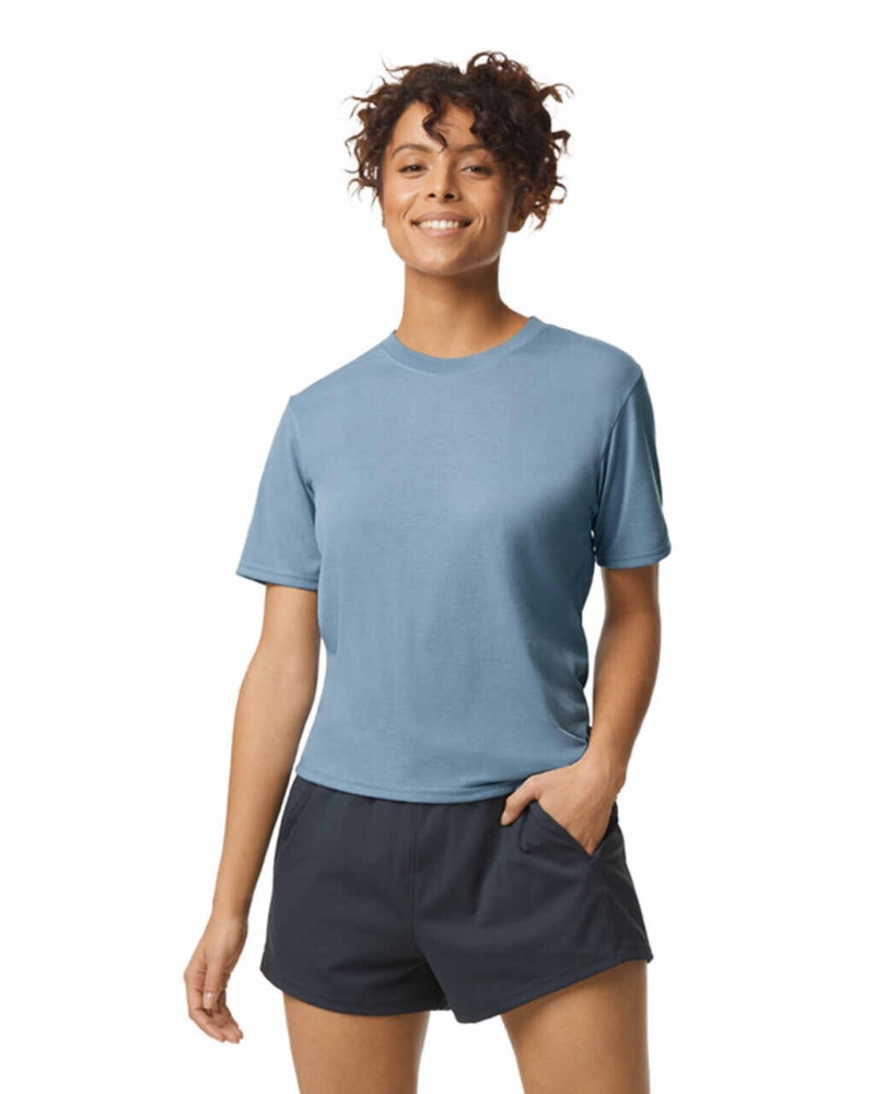 Stone Blue Women's Gildan 42000 T-Shirts | XRJL60329