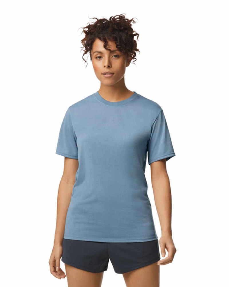 Stone Blue Women\'s Gildan 42000 T-Shirts | XRJL60329