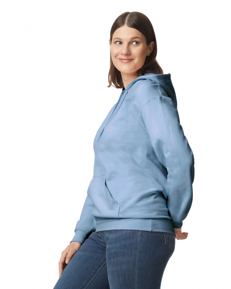 Stone Blue Women's Gildan SF500 Midweight Fleece Hoodie | HDUX25341