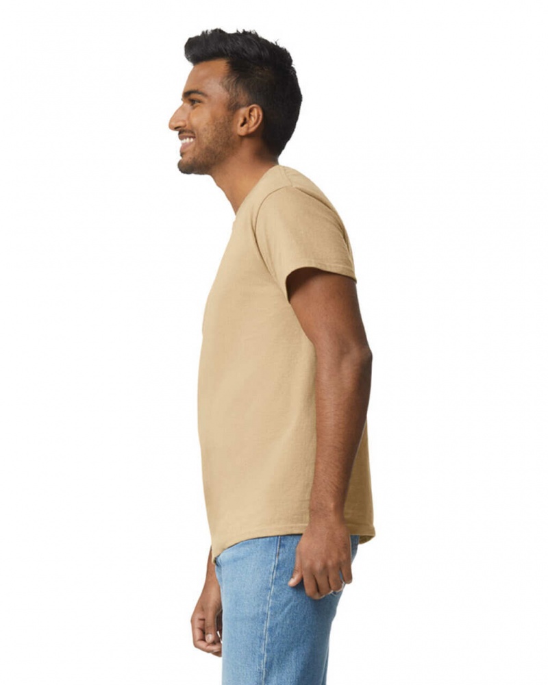 Tan Men's Gildan 2000 T-Shirts | PNZW62350