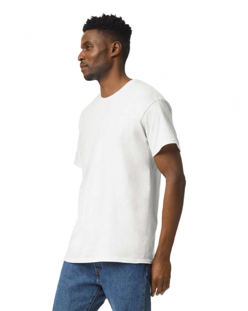 White Men's Gildan 2000 T-Shirts | UIKX41650