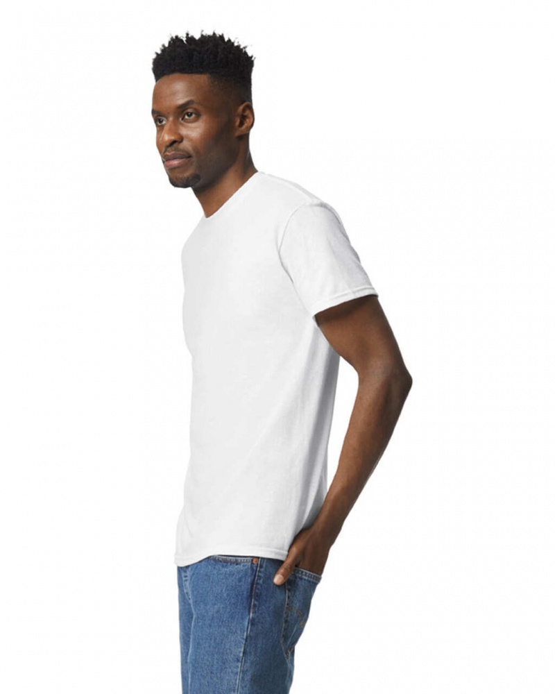 White Men's Gildan 8000 T-Shirts | HURK25647