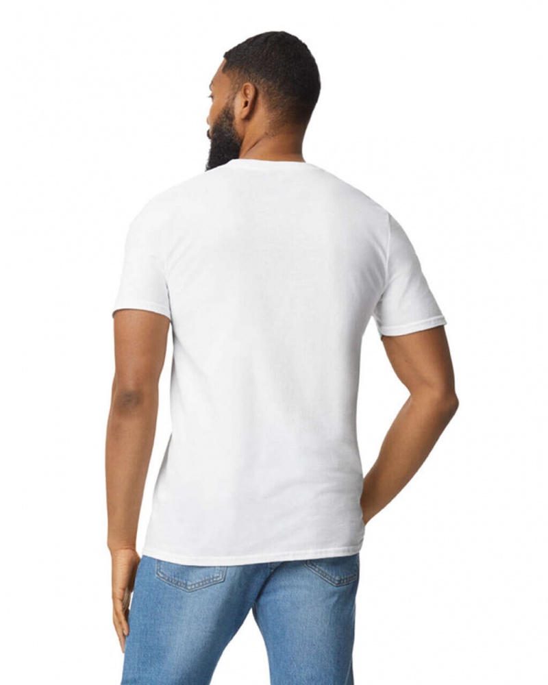 White Men's Gildan 980 T-Shirts | MZDK53072