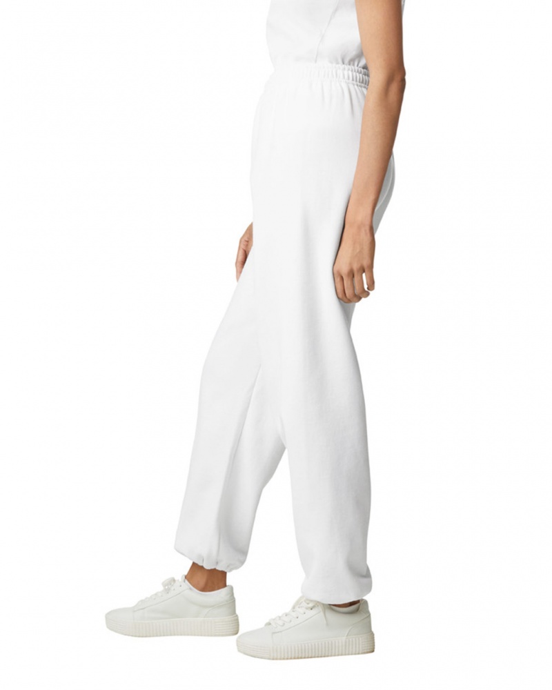 White Women's Gildan 18200 Sweatpants | HMSX68051