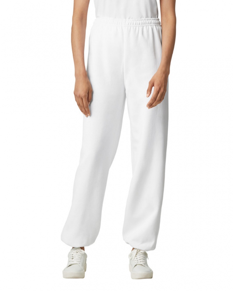 White Women\'s Gildan 18200 Sweatpants | HMSX68051