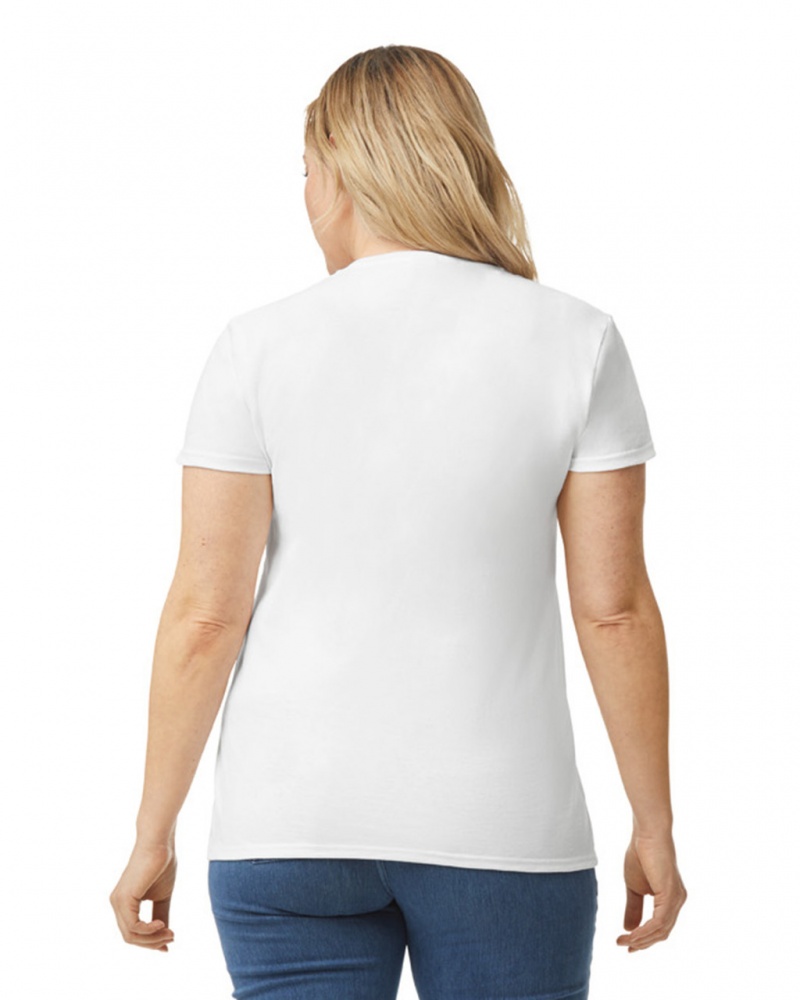 White Women's Gildan 5000L T-Shirts | RMZW20387