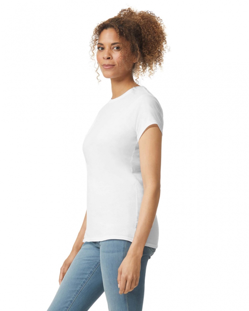 White Women's Gildan 64000L T-Shirts | INUO54062