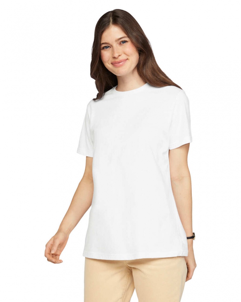 White Women's Gildan 67000L CVC T-Shirts | KTPA25763