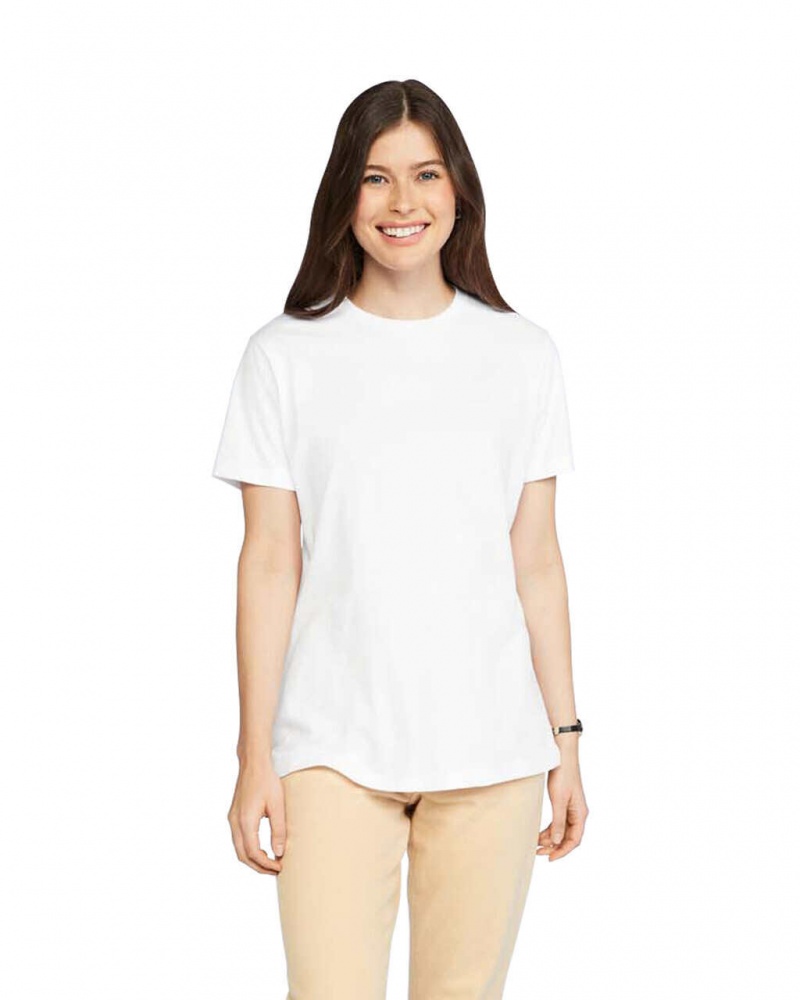 White Women\'s Gildan 67000L CVC T-Shirts | KTPA25763