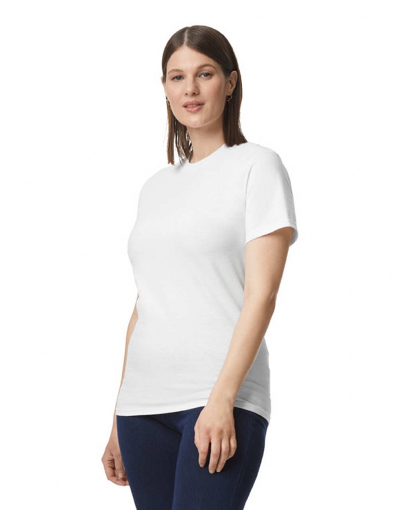 White Women's Gildan H000 T-Shirts | TSQY42736