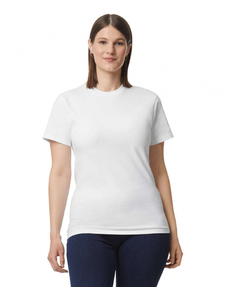 White Women\'s Gildan H000 T-Shirts | TSQY42736